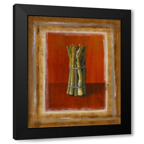 Asparagus On Orange Black Modern Wood Framed Art Print by Loreth, Lanie