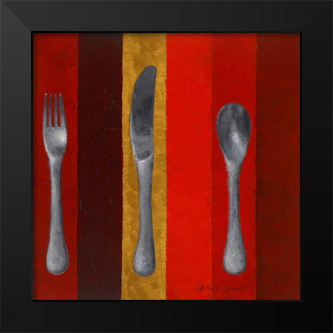 Bon Appetit Stripes I Black Modern Wood Framed Art Print by Loreth, Lanie