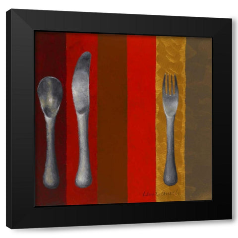 Bon Appetit Stripes II Black Modern Wood Framed Art Print by Loreth, Lanie