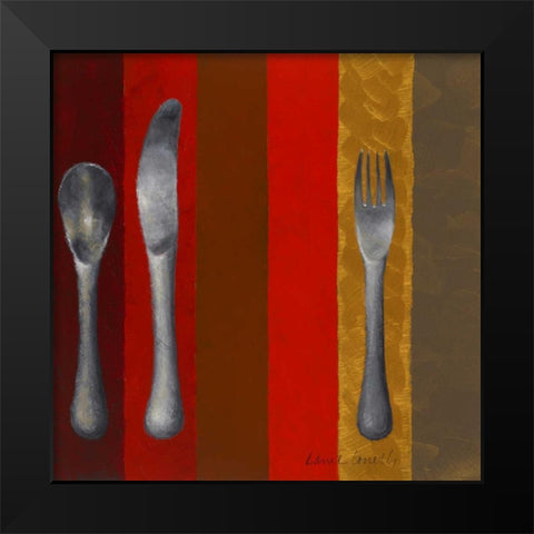 Bon Appetit Stripes II Black Modern Wood Framed Art Print by Loreth, Lanie