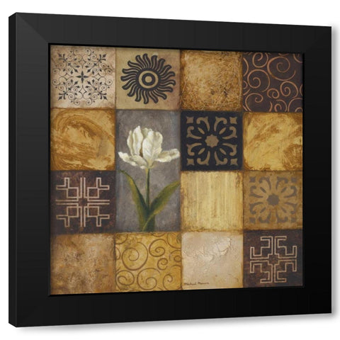 Modular I Black Modern Wood Framed Art Print with Double Matting by Marcon, Michael