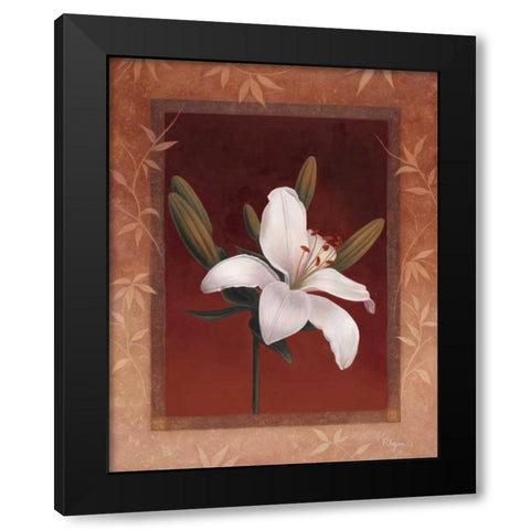 Tiger Lily Black Modern Wood Framed Art Print with Double Matting by Rhyan, Vivien