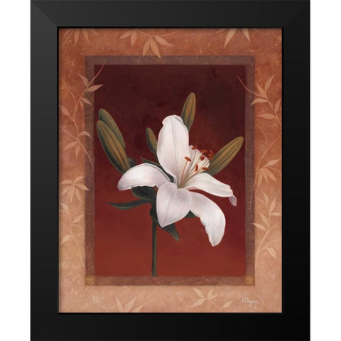 Tiger Lily Black Modern Wood Framed Art Print by Rhyan, Vivien