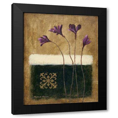 Color Field Blossom I Black Modern Wood Framed Art Print with Double Matting by Marcon, Michael