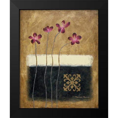 Color Field Blossom II Black Modern Wood Framed Art Print by Marcon, Michael