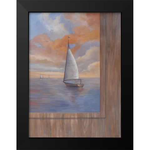 Sailing at Sunset II Black Modern Wood Framed Art Print by Rhyan, Vivien