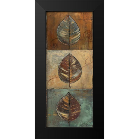 New Leaf Panel II - Vertical Black Modern Wood Framed Art Print by Pinto, Patricia