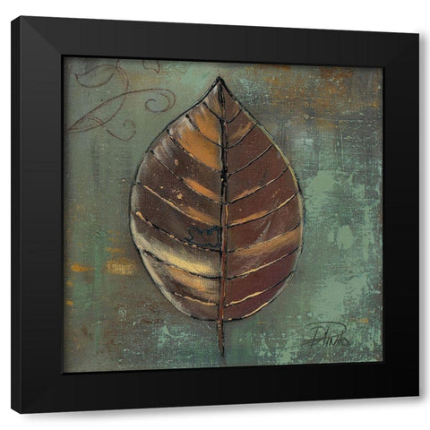 New Leaf I (green) Black Modern Wood Framed Art Print with Double Matting by Pinto, Patricia