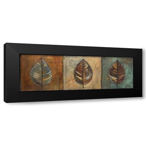 New Leaf Panel II Black Modern Wood Framed Art Print with Double Matting by Pinto, Patricia