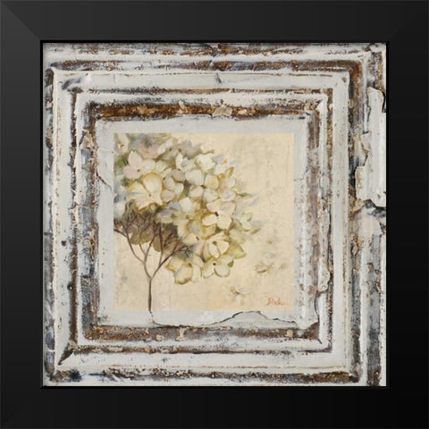 Flowers and Leaves Square VI Black Modern Wood Framed Art Print by Pinto, Patricia