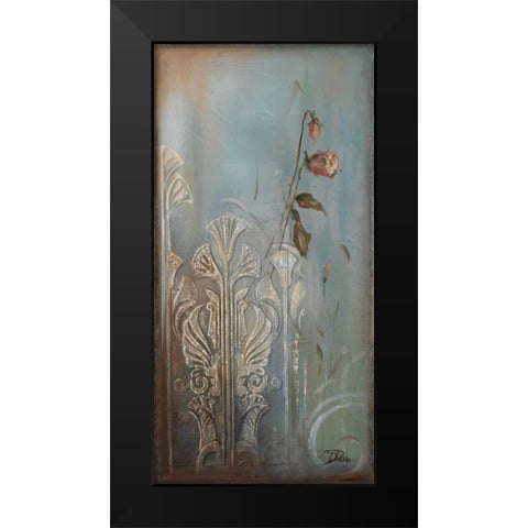 Ornaments and Roses I Black Modern Wood Framed Art Print by Pinto, Patricia