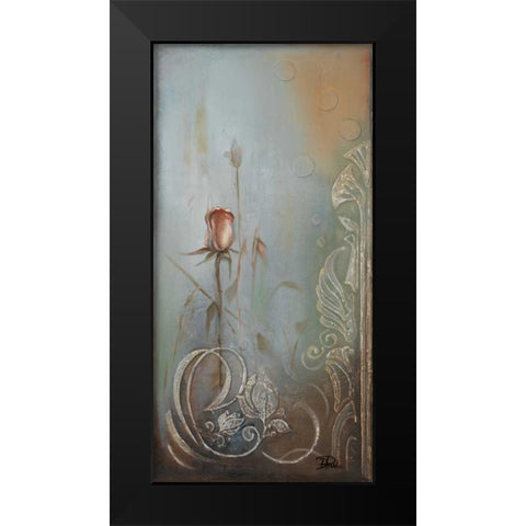 Ornaments and Roses II Black Modern Wood Framed Art Print by Pinto, Patricia