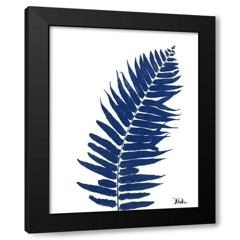 Indigo Ferns I Black Modern Wood Framed Art Print by Pinto, Patricia
