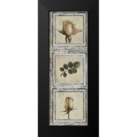 Flowers and Leaves III Black Modern Wood Framed Art Print by Pinto, Patricia