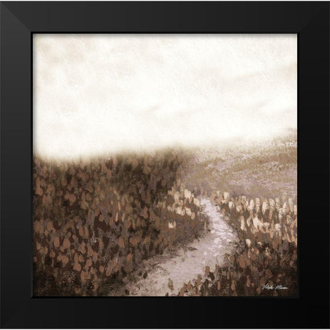 Field Blossom Illusion Abstract Black Modern Wood Framed Art Print by Marcon, Michael