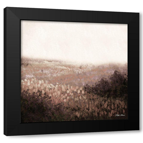 Field Garden Abstract Black Modern Wood Framed Art Print with Double Matting by Marcon, Michael
