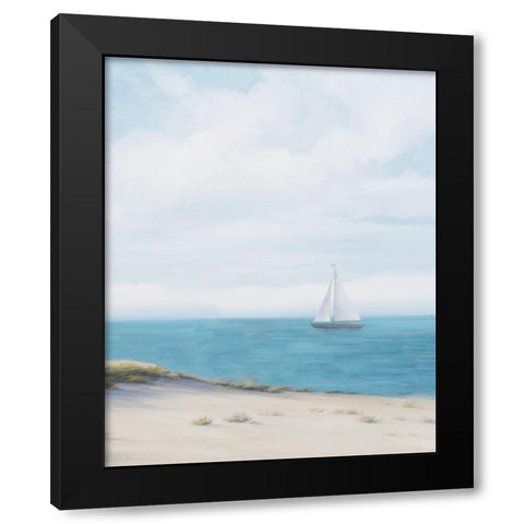 Shoreline Sailing I Black Modern Wood Framed Art Print by Rhyan, Vivien