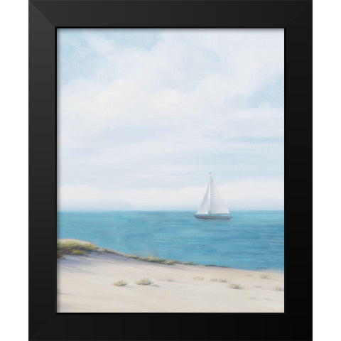 Shoreline Sailing I Black Modern Wood Framed Art Print by Rhyan, Vivien