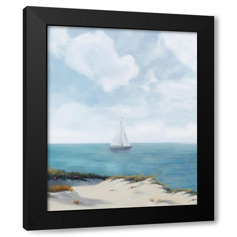 Shoreline Sailing II Black Modern Wood Framed Art Print with Double Matting by Rhyan, Vivien