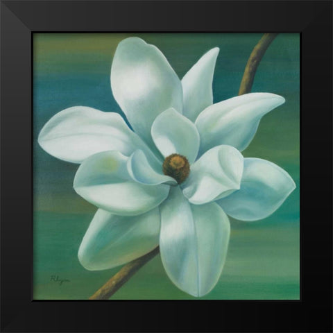 Star Magnolia Black Modern Wood Framed Art Print by Rhyan, Vivien