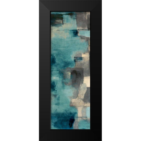 Downtown Blue Rain I Black Modern Wood Framed Art Print by Loreth, Lanie