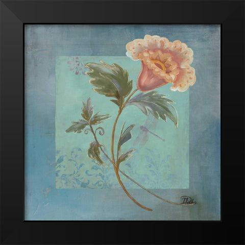 Ornaments in Blue II Black Modern Wood Framed Art Print by Pinto, Patricia