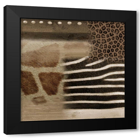 Africa Square II Black Modern Wood Framed Art Print with Double Matting by Pinto, Patricia