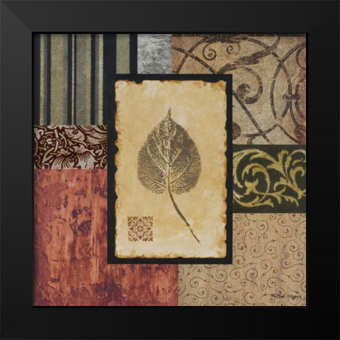 September Leaf Black Modern Wood Framed Art Print by Marcon, Michael