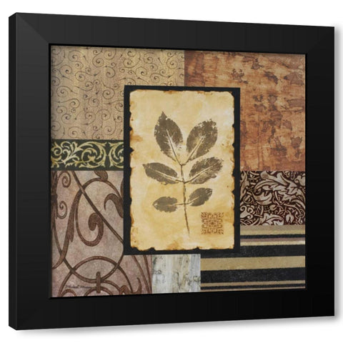 September Leaves Black Modern Wood Framed Art Print with Double Matting by Marcon, Michael