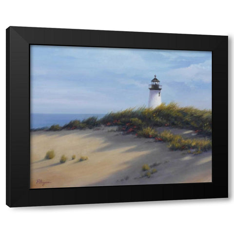 Lighthouse on the Shore Black Modern Wood Framed Art Print with Double Matting by Rhyan, Vivien
