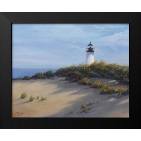 Lighthouse on the Shore Black Modern Wood Framed Art Print by Rhyan, Vivien