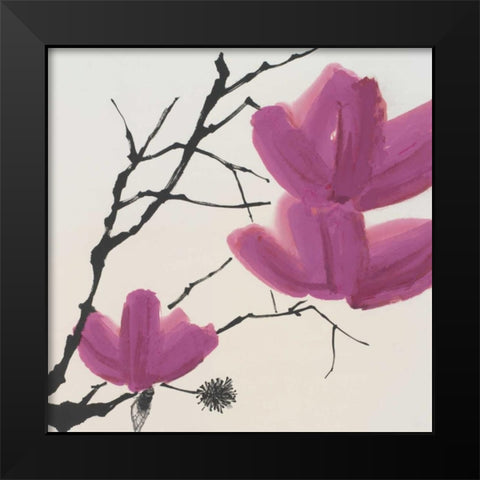 Sakura II Black Modern Wood Framed Art Print by Urban Pearl Collection, Llc
