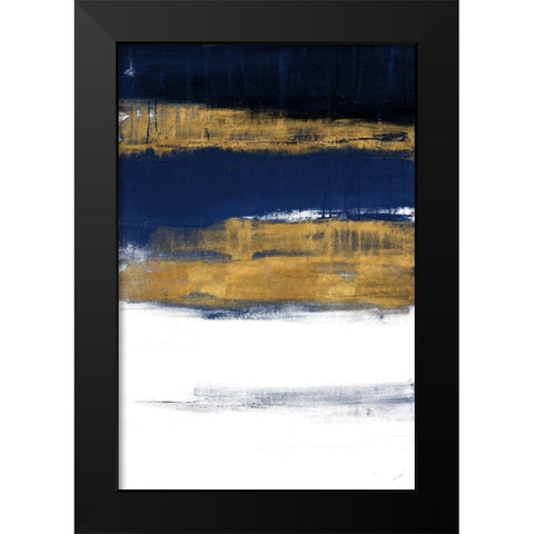Midnight Gold Rain II Black Modern Wood Framed Art Print by Loreth, Lanie