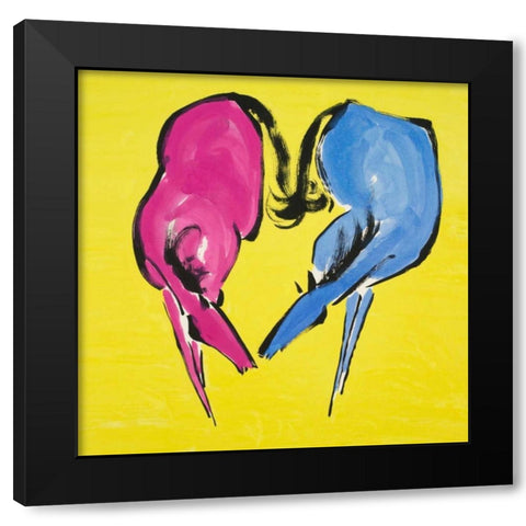 Fondness Black Modern Wood Framed Art Print by Urban Pearl Collection, Llc