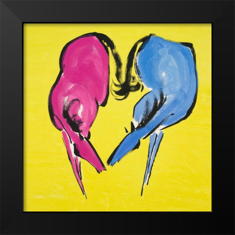 Fondness Black Modern Wood Framed Art Print by Urban Pearl Collection, Llc