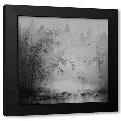 Bamboo River I Black Modern Wood Framed Art Print with Double Matting by Urban Pearl Collection, Llc