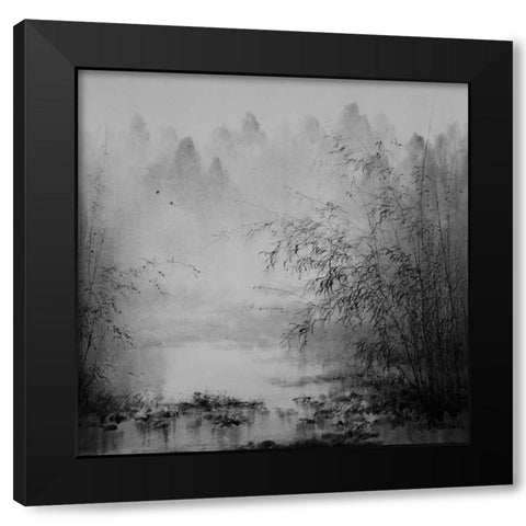Bamboo River II Black Modern Wood Framed Art Print by Urban Pearl Collection, Llc