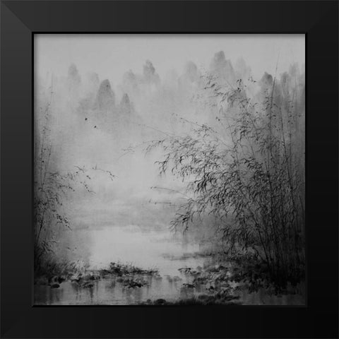 Bamboo River II Black Modern Wood Framed Art Print by Urban Pearl Collection, Llc