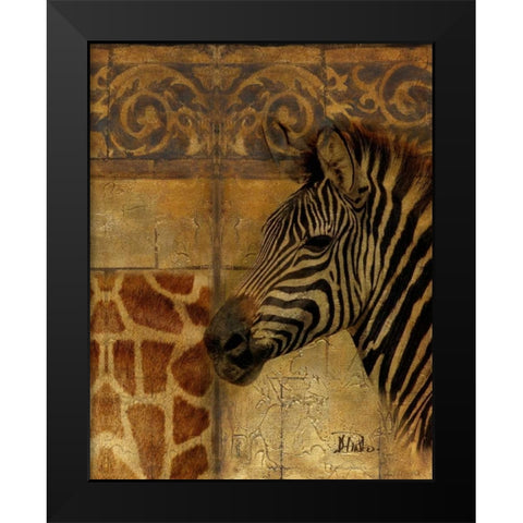 Elegant Safari I - Zebra Black Modern Wood Framed Art Print by Pinto, Patricia