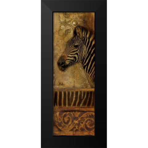 Elegant Safari Panel I-ZEBRA Black Modern Wood Framed Art Print by Pinto, Patricia