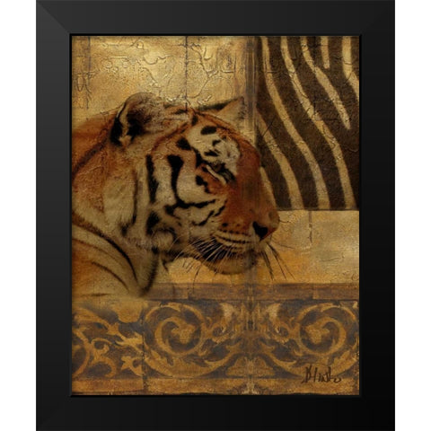 Elegant Safari II-Tiger Black Modern Wood Framed Art Print by Pinto, Patricia