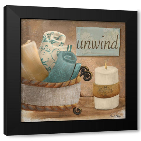 Unwind Black Modern Wood Framed Art Print by Hakimipour-Ritter