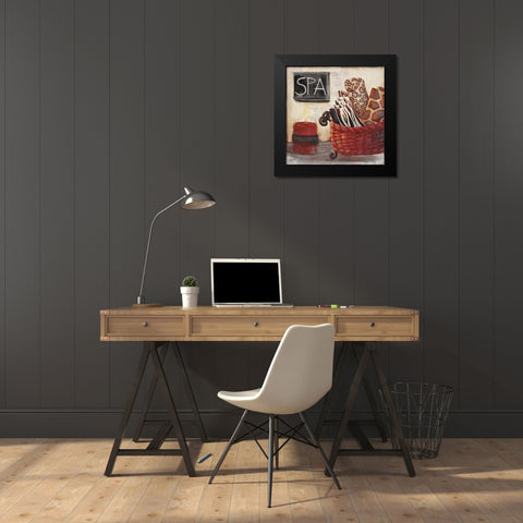 Red Jungle Spa I Black Modern Wood Framed Art Print by Hakimipour-Ritter