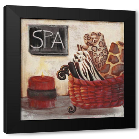 Red Jungle Spa I Black Modern Wood Framed Art Print with Double Matting by Hakimipour-Ritter