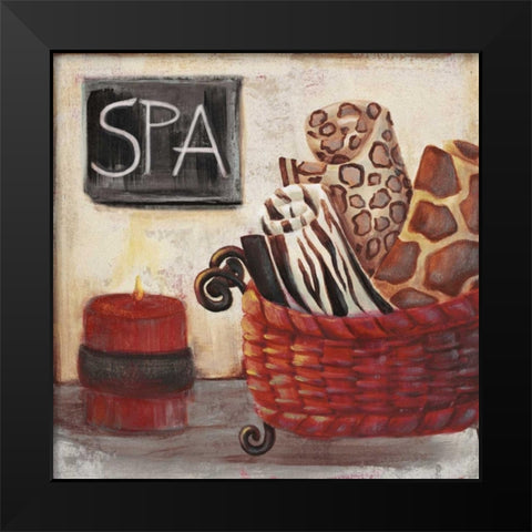 Red Jungle Spa I Black Modern Wood Framed Art Print by Hakimipour-Ritter
