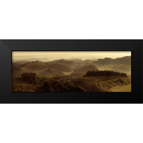 Sunrise Over Tuscany Black Modern Wood Framed Art Print by Lake, Shelley