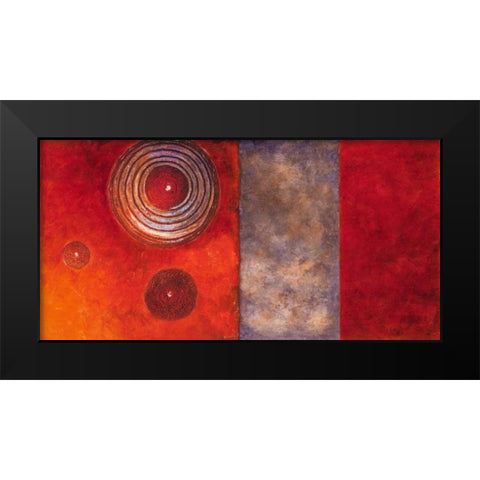 Red Spirals II Black Modern Wood Framed Art Print by Loreth, Lanie