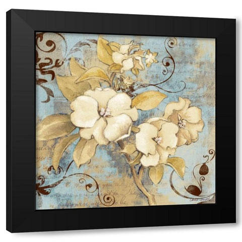 Blue Fragrant Notes I Black Modern Wood Framed Art Print by Loreth, Lanie