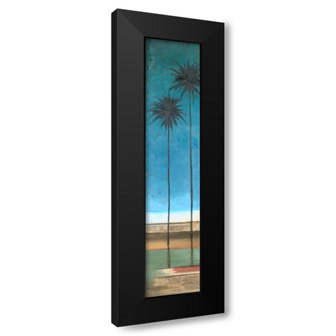 Thin Palms I - In Coastal Colors Black Modern Wood Framed Art Print by Pinto, Patricia