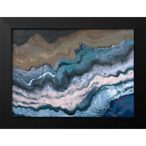 Blue Tierra Black Modern Wood Framed Art Print by Pinto, Patricia